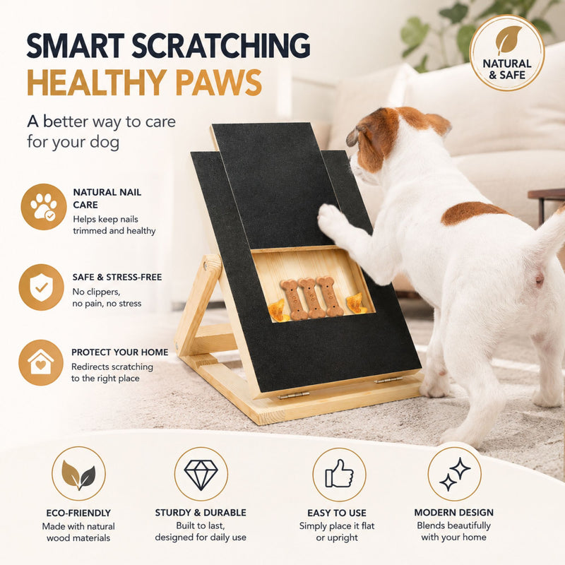 Dog Nail Scratch Board with Snack Box, Height Adjustable Puppy Nail