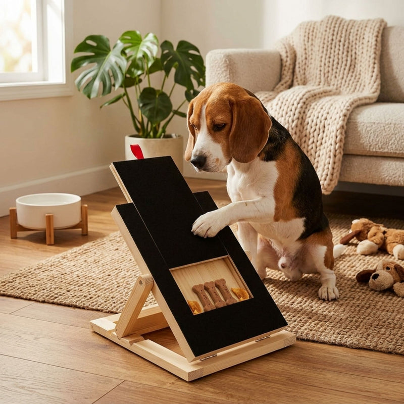 Dog Nail Scratch Board with Snack Box, Height Adjustable Puppy Nail