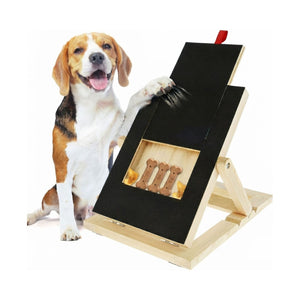 Dog Nail Scratch Board with Snack Box, Height Adjustable Puppy Nail