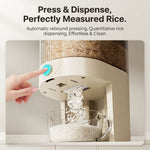 Rice Dispenser 5kg Press Button Storage Container, Beige - detail view