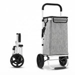 Foldable Shopping Trolley Lightweight Aluminium Cart, Grey - main product image