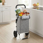 Foldable Shopping Trolley Lightweight Aluminium Cart, Grey - alternate angle