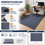Office Chair Mat Hard Floor Protector 120x90 cm Anti - Slip Grey, Dark Grey - detail view