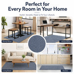 Office Chair Mat Hard Floor Protector 120x90 cm Anti - Slip Grey, Dark Grey - size and scale view