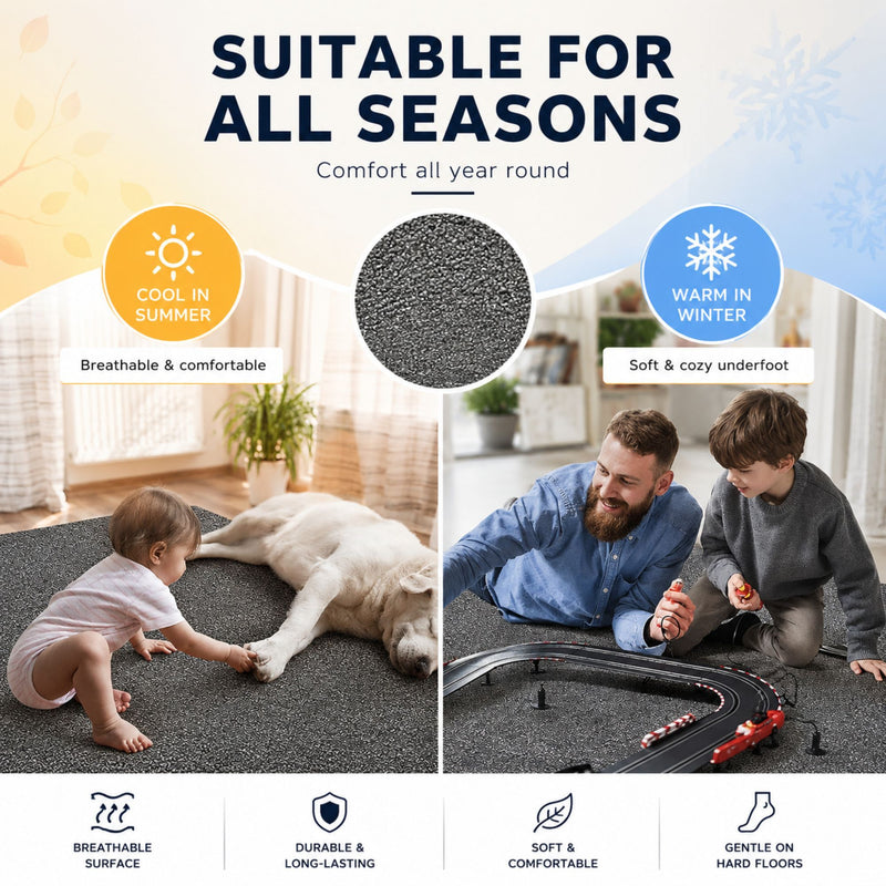 Office Chair Mat Hard Floor Protector 120x90 cm Anti - Slip Grey