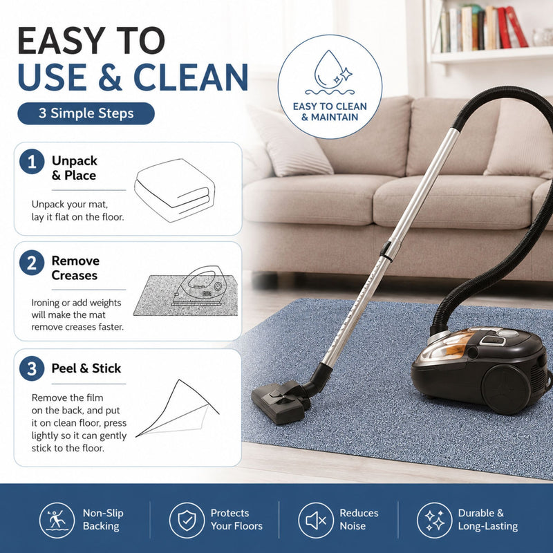 Office Chair Mat Hard Floor Protector 120x90 cm Anti - Slip Grey