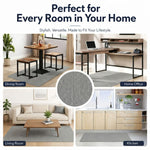 Office Chair Mat Hard Floor Protector 120x90 cm Anti - Slip White, Dark Grey - size and scale view