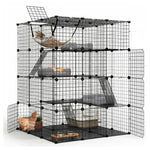 4 Tier Pet Playpen Large Cat Cage Diy Enclosure, Black - main product image