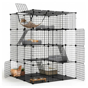 4 Tier Pet Playpen Large Cat Cage Diy Enclosure