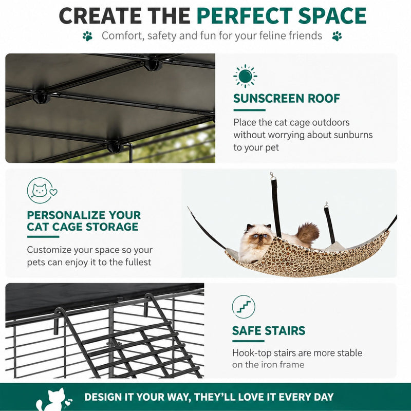 4 Tier Pet Playpen Large Cat Cage Diy Enclosure