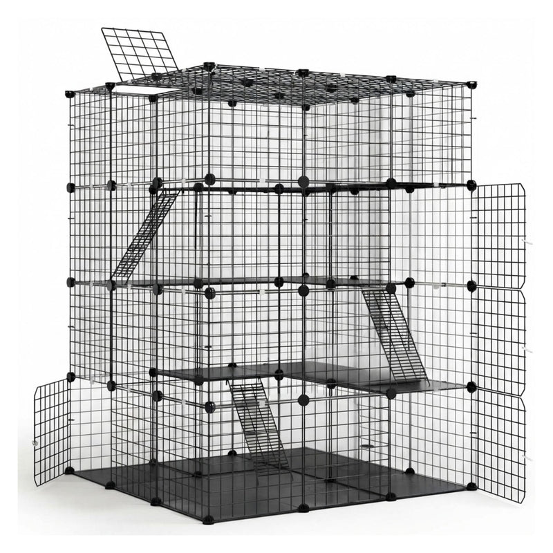 4 Tier Pet Playpen Large Cat Cage Diy Enclosure