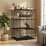3 Tier Pet Playpen Large Cat Cage Diy Enclosure, Black - alternate angle