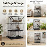 3 Tier Pet Playpen Large Cat Cage Diy Enclosure, Black - size and scale view