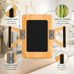Bamboo Sofa Arm Tray with Rotating Phone Holder, Natural - size and scale view