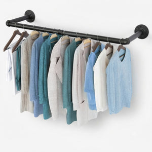 Industrial Pipe Wall Mounted Clothes Rack for Storage