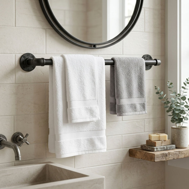 Industrial Pipe Wall Mounted Clothes Rack for Storage