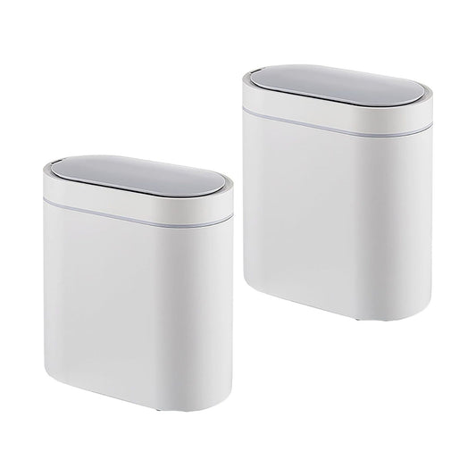 2-Pack Motion Sensor Trash Can, 7L capacity, Touchless Bin, White - main product image