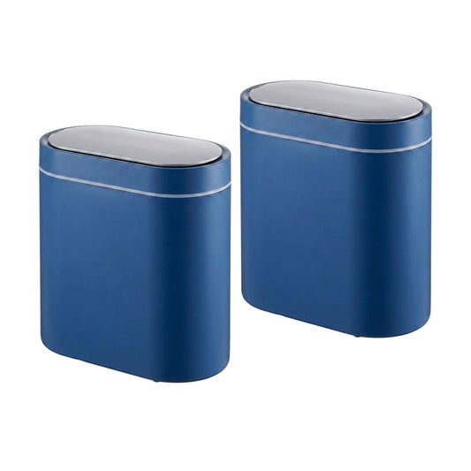 2-Pack Motion Sensor Trash Can, 7L capacity, Touchless Bin, Blue - main product image
